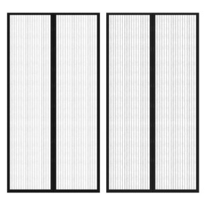 Moskitiery na drzwi, 210 x 100 cm, 2 szt., z magnesem, czarne
