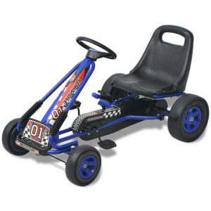 Gokart dla dzieci, z regulacją siedziska, niebieski