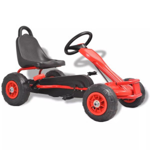 Gokart na pedały z oponami pneumatycznymi, czerwony