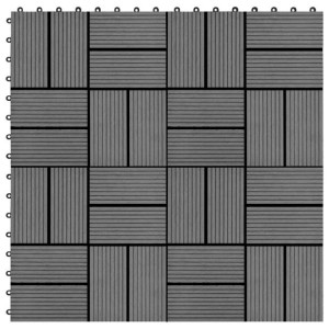 Płytki tarasowe, 22 szt., 30 x 30 cm, 2 m², WPC, szare