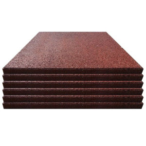 Gumowa płyta, 6 szt., 50 x 50 x 3 cm, czerwona