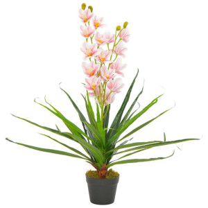 Sztuczny storczyk z doniczką, różowy, 90 cm