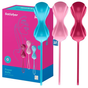 Satisfyer Balls C02 double (set of 3) medium Zestaw kulek gejszy - różne wa