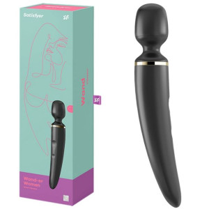 Satisfyer Wand-er Woman Black/Gold Elegancki masażer Wand, USB Czarny