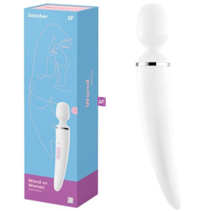 Satisfyer Wand-er Woman - Elegancki profesjonalny masażer Wand, USB Biały