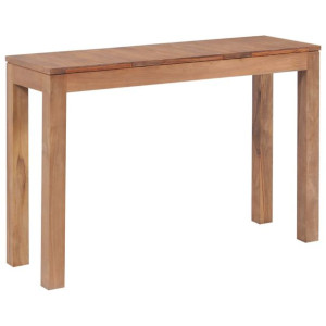 Stolik konsola z litego drewna tekowego, naturalny, 110x35x76cm