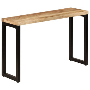 Stolik typu konsola, 120x35x76 cm, z litego drewna mango i stali