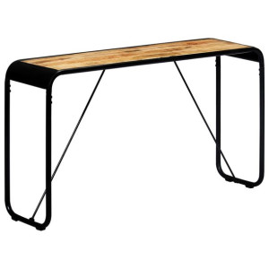 Stolik konsola, 140x35x76 cm, lite surowe drewno mango
