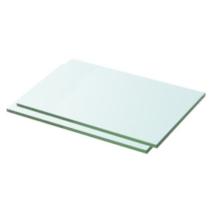 Półki, 2 szt., panel z przezroczystego szkła, 30 x 15 cm