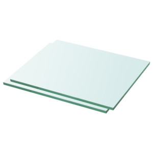 Półki, 2 szt., panel z przezroczystego szkła, 30 x 20 cm
