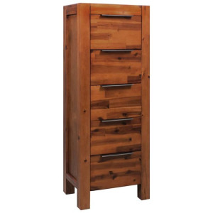 Komoda z litego drewna akacjowego, 45 x 32 x 115 cm