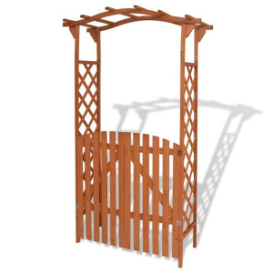 Pergola ogrodowa z bramką, lite drewno, 120 x 60 x 205 cm