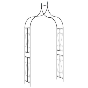 Pergola ogrodowa, czarna, 120x38x258 cm, żelazna