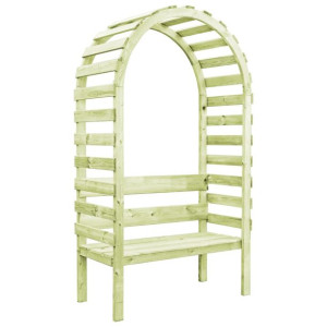 Pergola ogrodowa z ławką, 130x60x230 cm, impregnowana sosna