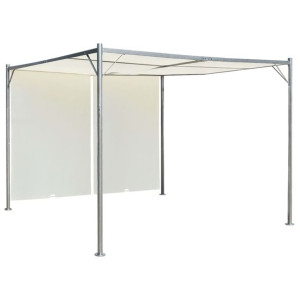 Pergola z regulowanym dachem, śmietankowa, 3x3 m, stalowa