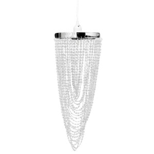 Kryształowa lampa wisząca z abażurem, 22 x 58 cm