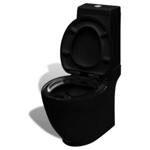 Toaleta ceramiczna, odpływ poziomy, czarna