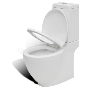 Toaleta ceramiczna, odpływ poziomy, biała