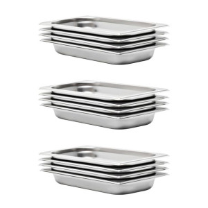 Pojemniki gastronomiczne 12 szt. GN 1/3, 40 mm, stal nierdzewna