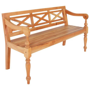 Ławka Batavia, 136 cm, lite drewno mahoniowe, jasnobrązowa