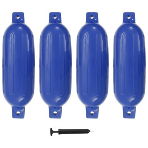 Odbijacze do łodzi, 4 szt., niebieskie, 58,5x16,5 cm, PVC