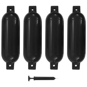 Odbijacze do łodzi, 4 szt., czarne, 51x14 cm, PVC