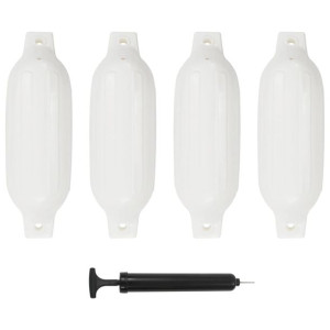Odbijacze do łodzi, 4 szt., białe, 41x11,5 cm, PVC