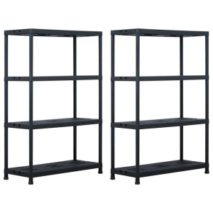 Regały magazynowe, 2 szt., czarne, 220 kg, 90x40x138 cm