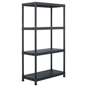 Regał magazynowy, czarny, 100 kg, 60x30x138 cm, plastikowy