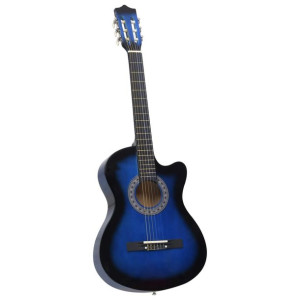 Gitara akustyczna z wycięciem, 6 strun, niebieska, 38"