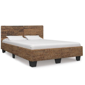 Rama łóżka, naturalny rattan, 140 x 200 cm