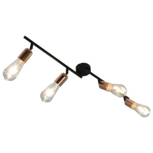 Lampa, 4 żarówki żarowe, 2 W, czarno-miedziana, 60 cm, E27