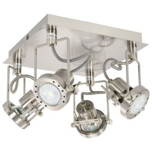 Lampa z 4 reflektorami, srebrna, GU10