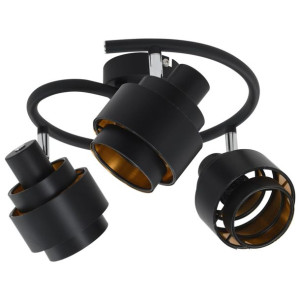 Lampa z 3 reflektorami, czarna, E14