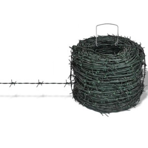 Drut kolczasty, zielony, 100 m