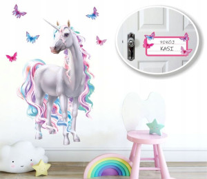 Jednorożec Unicorn Naklejki na ścianę 180cm Koń