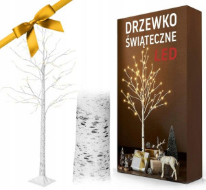 Drzewko Świąteczne Ozdobne Brzoza Lampki 150 CM XL