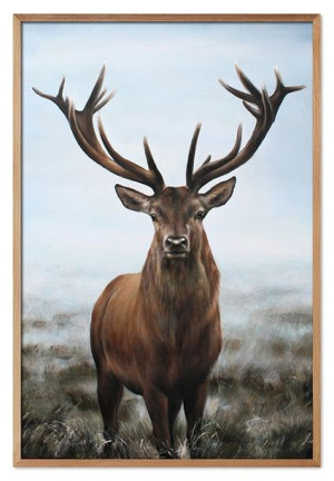 Obraz ręcznie malowany płótno 63x93cm Renifer