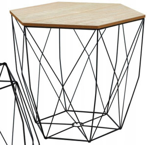Druciany Stolik Kawowy Loft S Duży Metalowy Retro