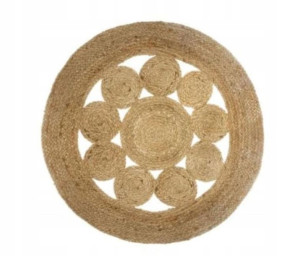 DYWAN OKRAGLY z JUTY BOHO ETNO jutowy SCANDI 80cm