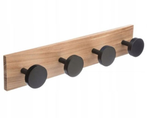 WIESZAK ścienny DREWNIANY 4 wieszaki EKO BOHO 40cm