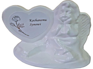 Znicz lampion figurka ANIOŁ SYNOWI CERAMIKA