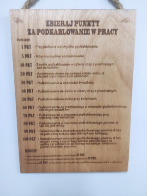 Prezent ręcznie wypalany w drewnie - zbieraj punkty