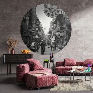 Lumarko Okrągła fototapeta Hong Kong the Old Days, 142,5 cm
