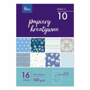 Papier ozdobny prezentowy wycinanka 100g/m2 16 ark