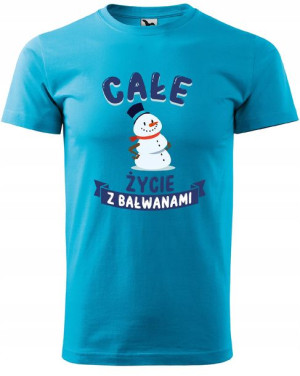 Koszulka na święta Świąteczny Bałwan z choinką 3XL