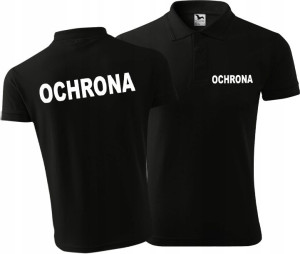 Koszulka Polo OCHRONA męska z nadrukiem S v2