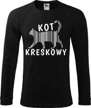 Koszulka nadruk KOT kreskowy rozmiar S rękaw