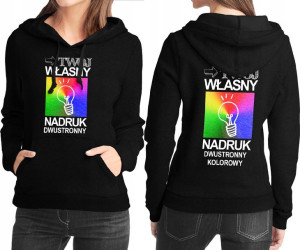 Bluza z kapturem z własnym nadrukiem 2stronnym S