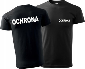 Koszulka OCHRONA męska czarna z nadrukiem S v2